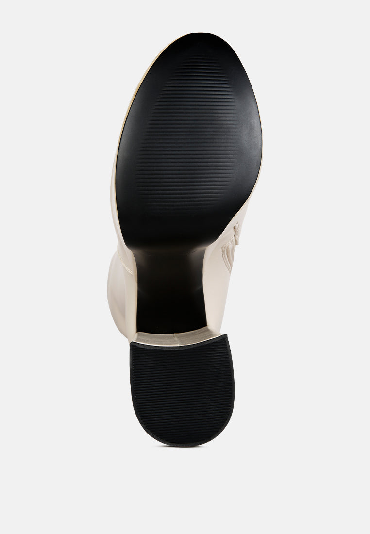 Coraline High Block Heeled Calf Boots - Tigbul's Variety Fashion Shop