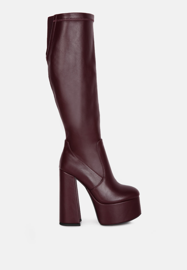 Coraline High Block Heeled Calf Boots - Tigbul's Variety Fashion Shop