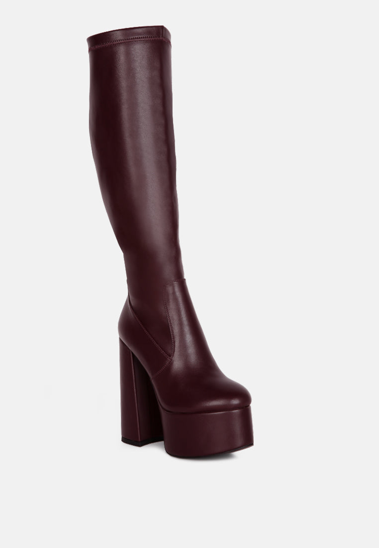 Coraline High Block Heeled Calf Boots - Tigbul's Variety Fashion Shop