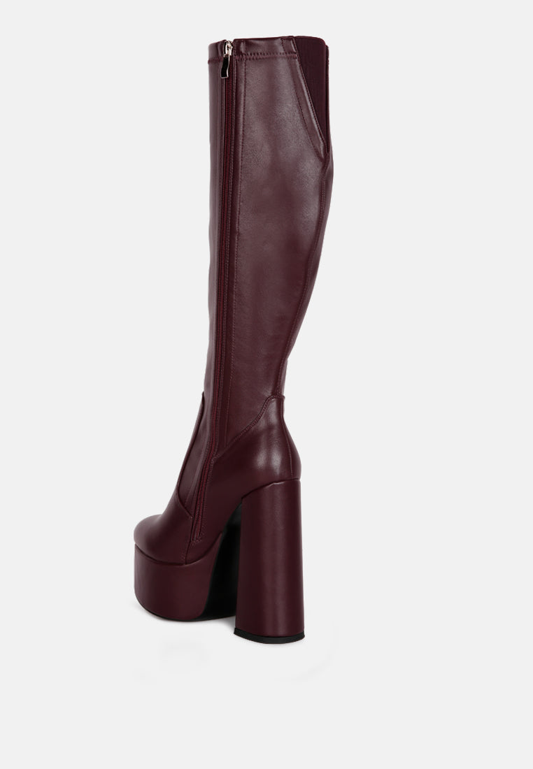 Coraline High Block Heeled Calf Boots - Tigbul's Variety Fashion Shop