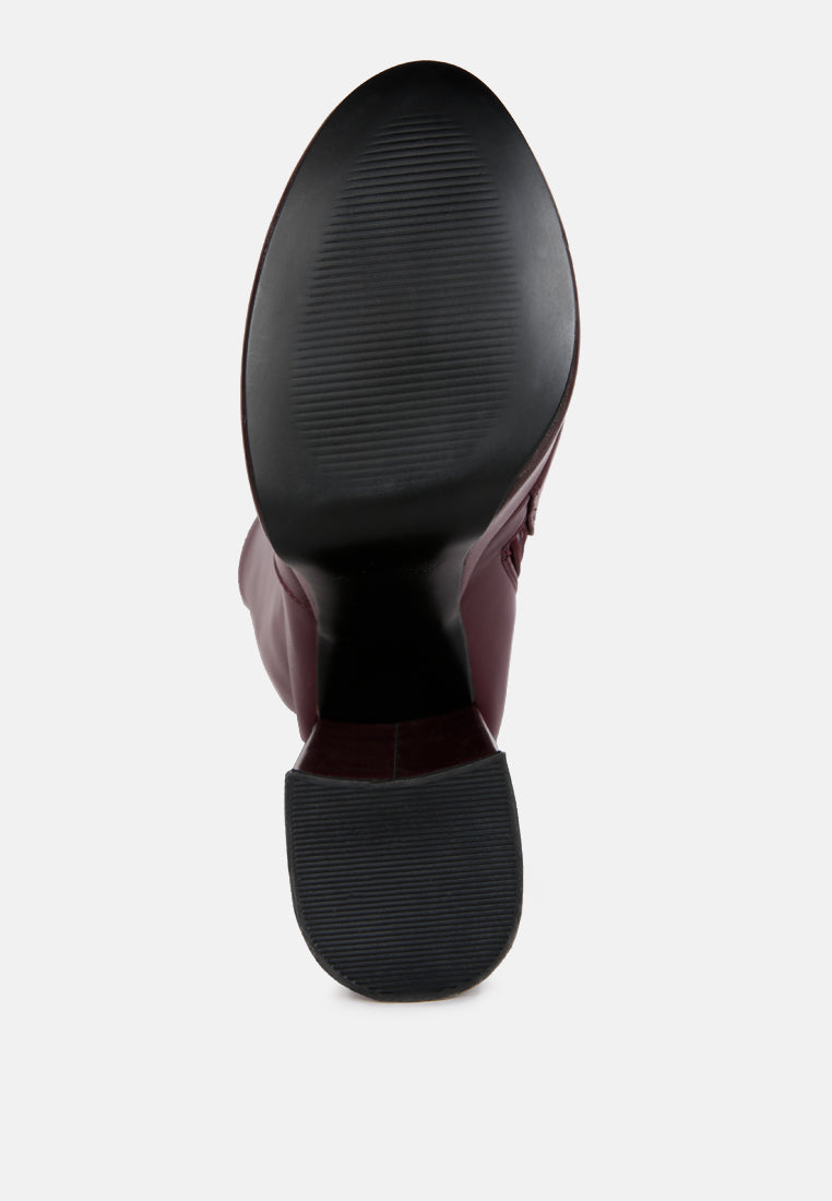 Coraline High Block Heeled Calf Boots - Tigbul's Variety Fashion Shop