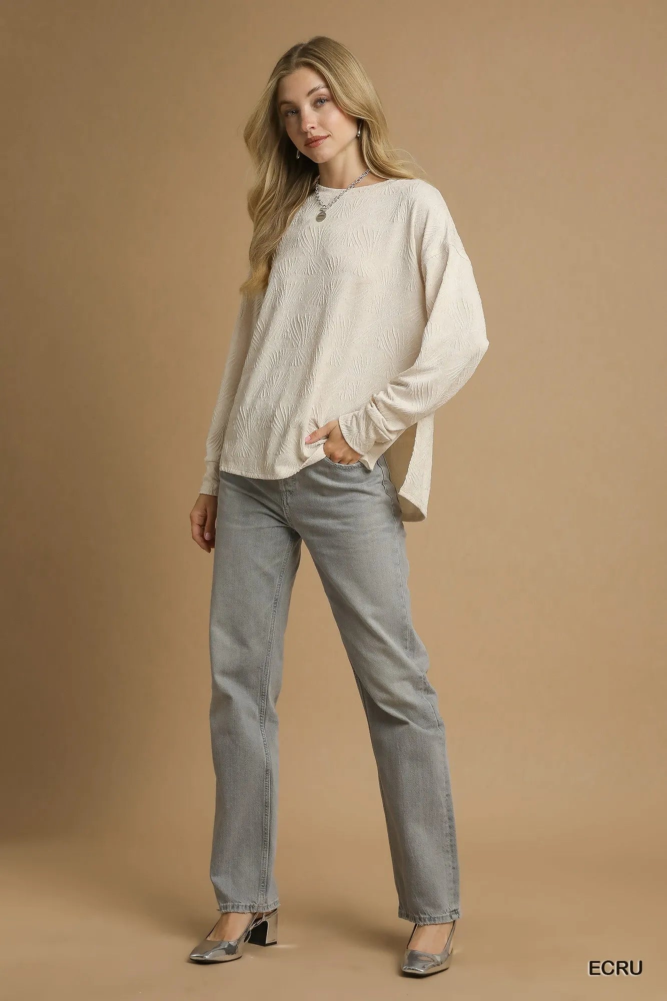 Umgee Textured Knit Long Sleeve Top - Tigbul's Variety Fashion Shop