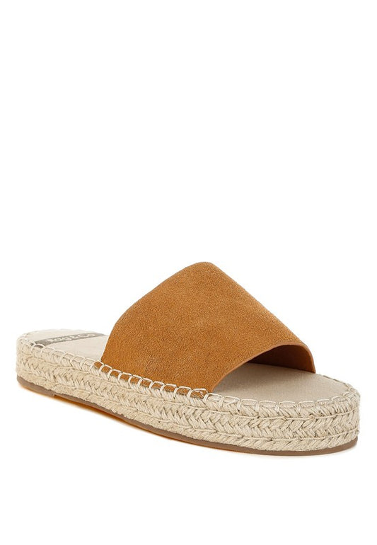 Huntra Real Soft Leather Espadrille Flatforms - Tigbul's Variety Fashion Shop