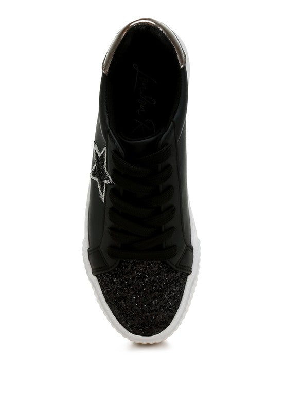 Merida Glitter Patch Chunky Sneakers - Tigbul's Variety Fashion Shop