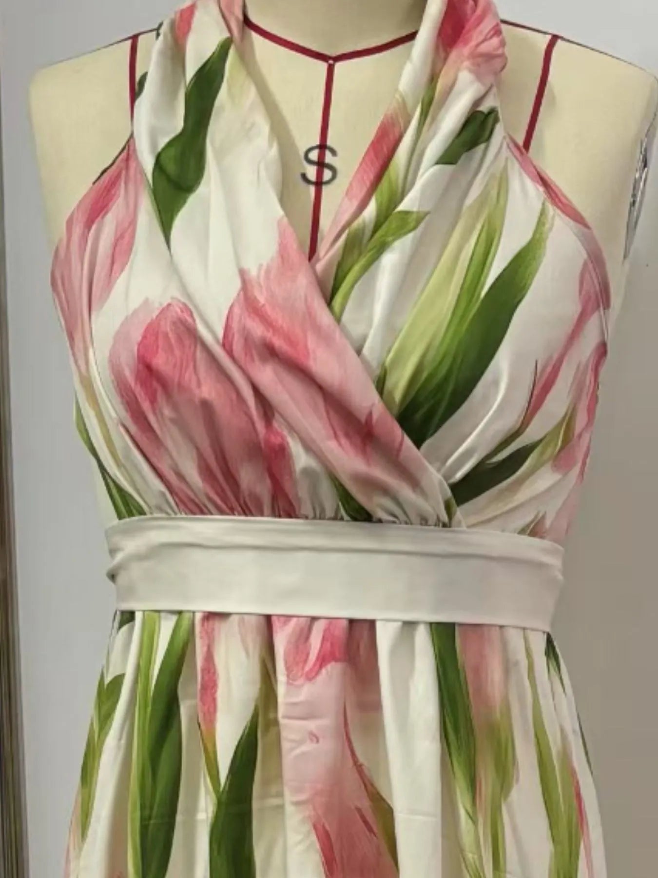 Floral Print Halter Neck Maxi Dress - Tigbul's Variety Fashion Shop