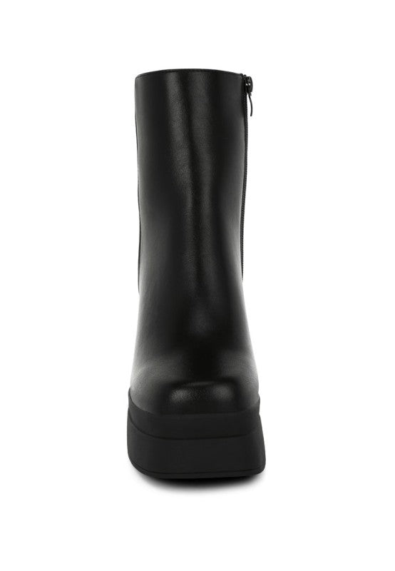 Baltese Zip-Up Chunky Heel Boots - Tigbul's Variety Fashion Shop