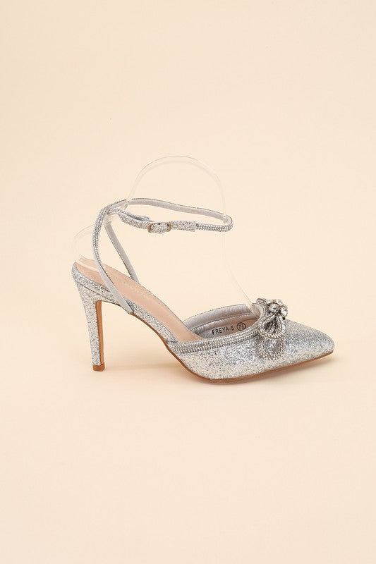 Double Bow Ankle Strap High Heel Sandals - Tigbul's Variety Fashion Shop