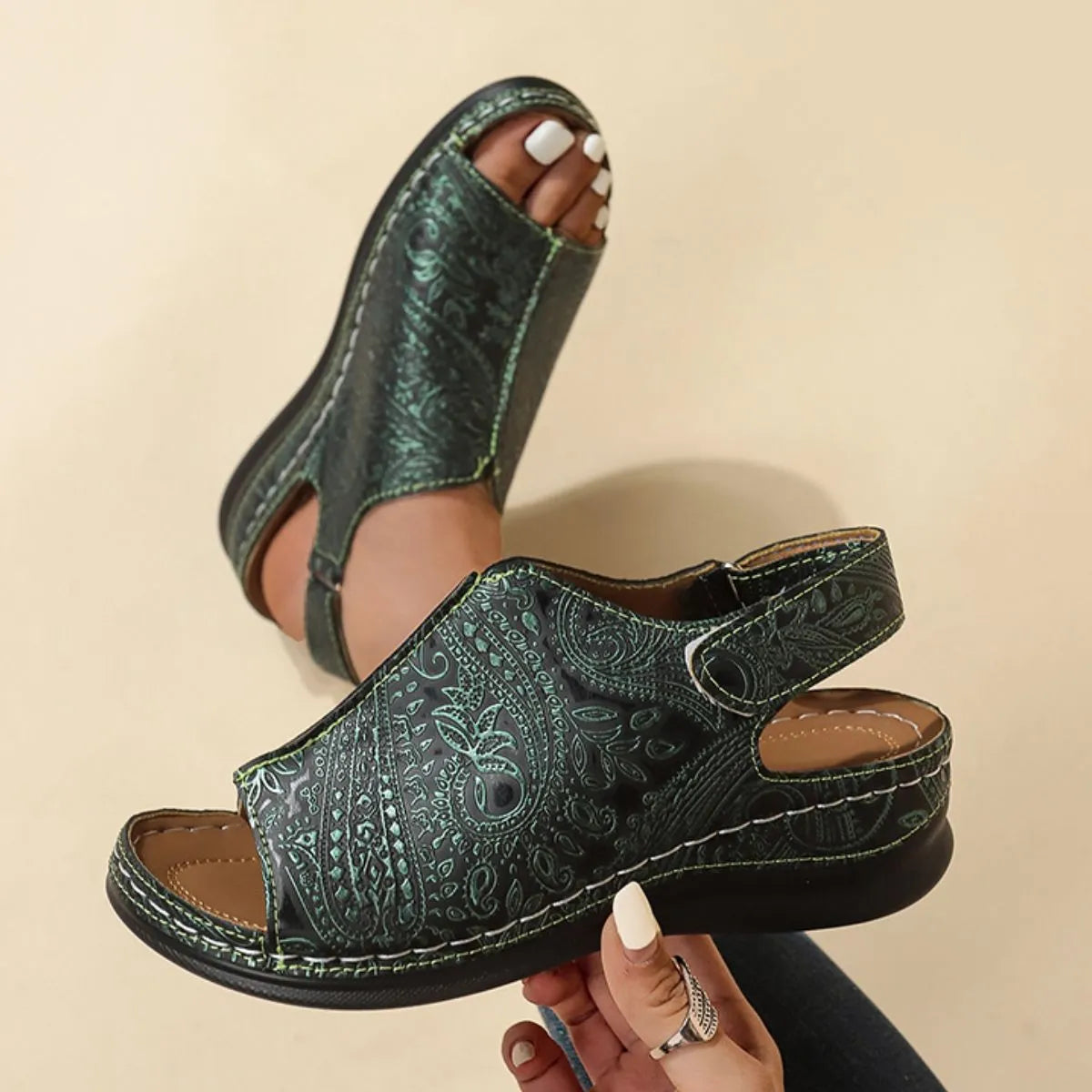 Peep Toe Platform Sandals - Tigbul's Variety Fashion Shop