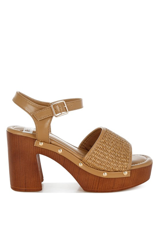 Mazaro Raffia Chunky Sandals - Tigbul's Variety Fashion Shop