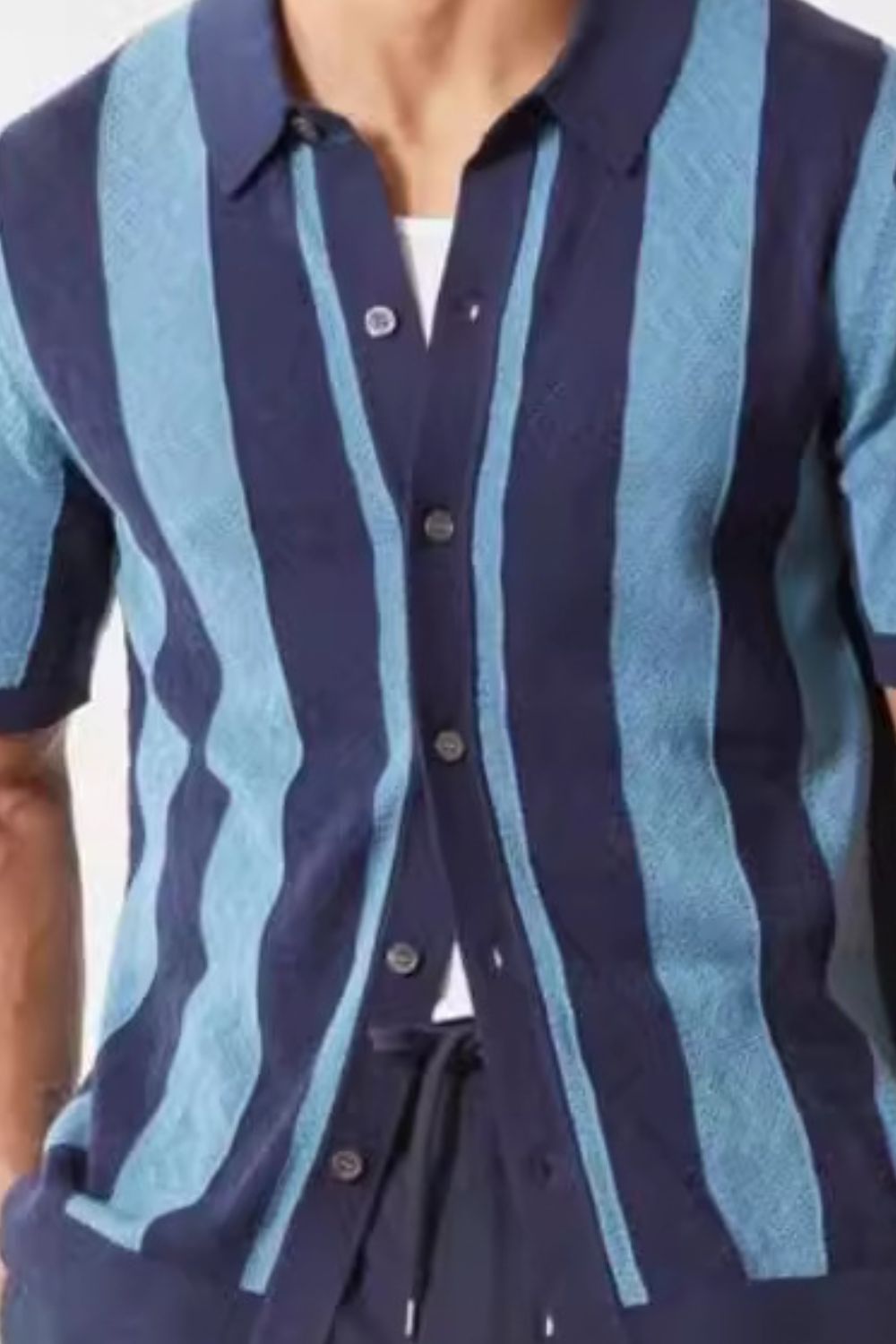 Men's Plus Size Striped Button Down Short Sleeve Shirt - Tigbul's Variety Fashion Shop