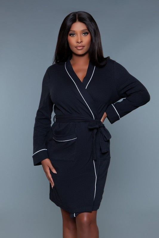 Ladies Tie Belt Waffle Robe - Tigbul's Variety Fashion Shop