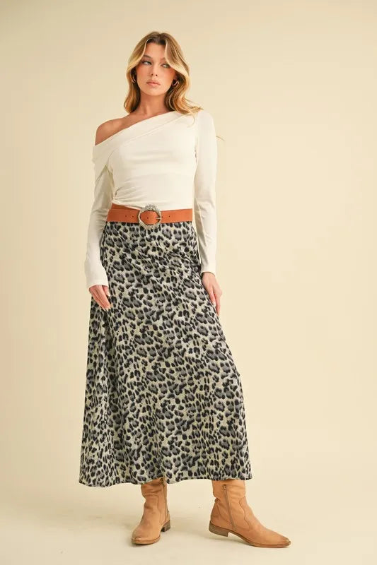 Black Leopard Midi Skirt - Tigbul's Variety Fashion Shop