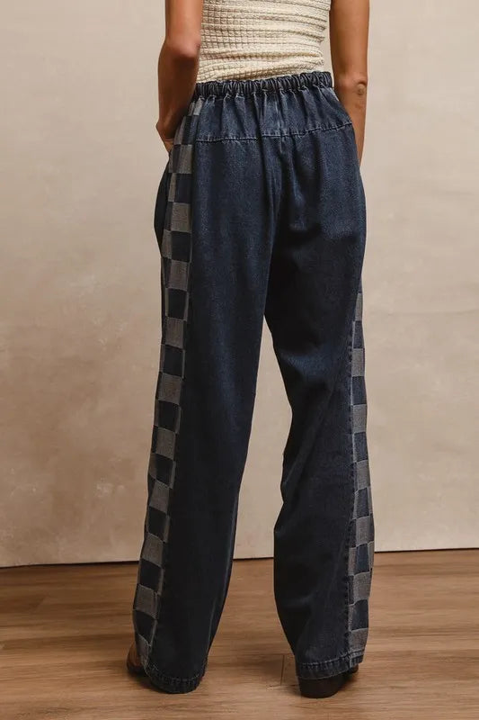 BiBi Washed Denim Mix And Match Long Pants - Tigbul's Variety Fashion Shop