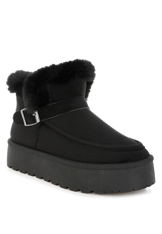 Linka Pin Buckle Detail Snow Boots - Tigbul's Variety Fashion Shop