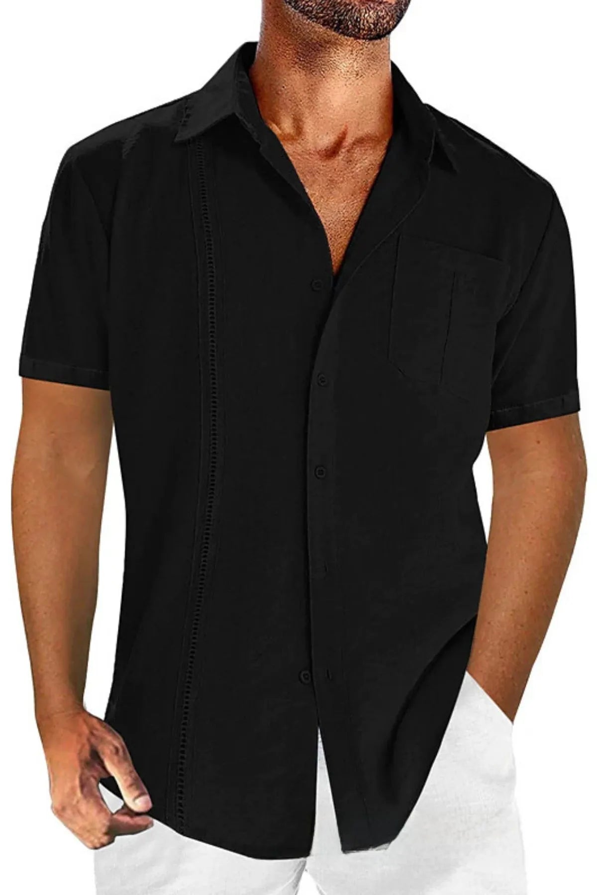 Men's Full Size Casual Short Sleeve Button Down Shirt Plus Size - Tigbul's Variety Fashion Shop