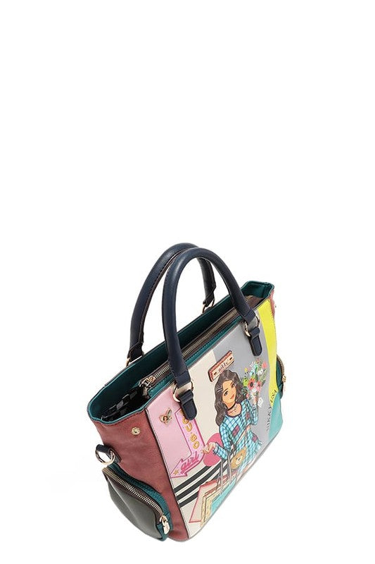 Nicole Lee USA Eco-Leather Handbag with Side Pockets - Tigbul's Variety Fashion Shop