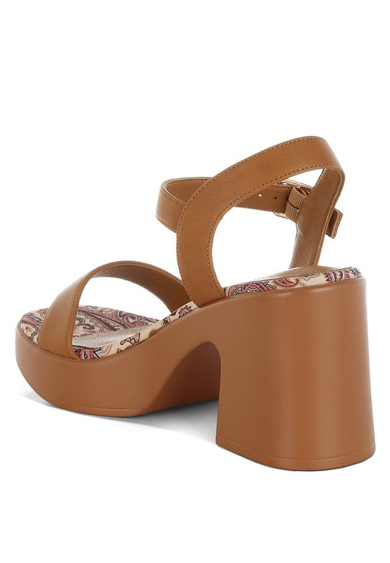 Kolata Faux Leather Pin Buckle Platform Heels - Tigbul's Variety Fashion Shop