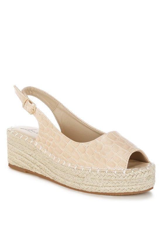 Yarael Croco Peep Toe Wedges - Tigbul's Variety Fashion Shop