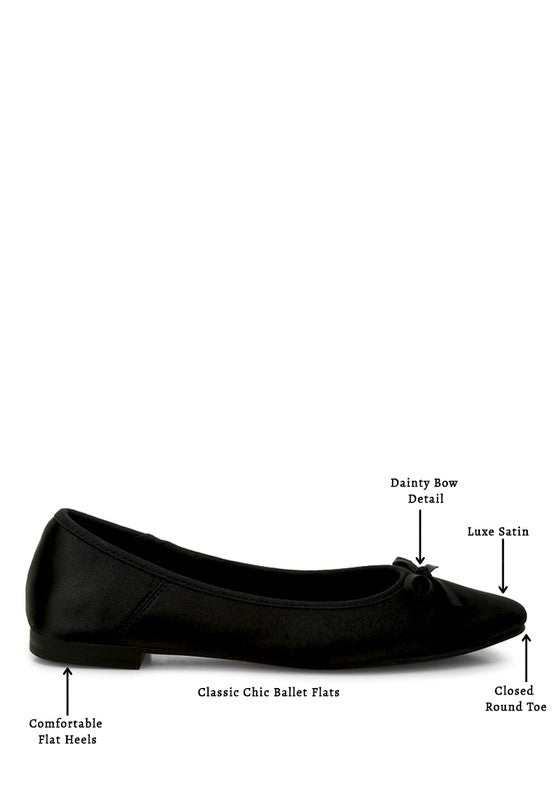 Fearless Satin Bow Embellished Ballerinas - Tigbul's Variety Fashion Shop