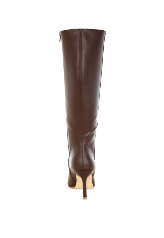 Skara Faux Leather Calf Boots - Tigbul's Variety Fashion Shop
