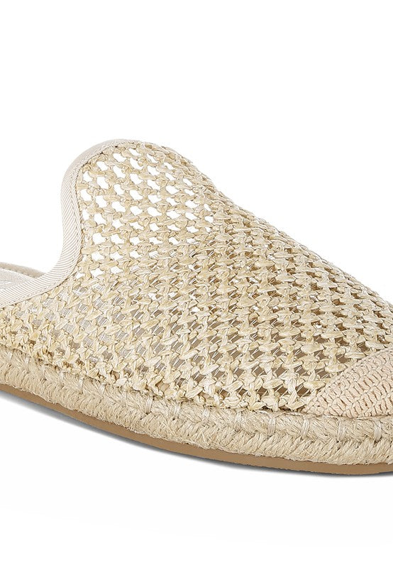 Nongai Raffia Espadrilles Mules - Tigbul's Variety Fashion Shop