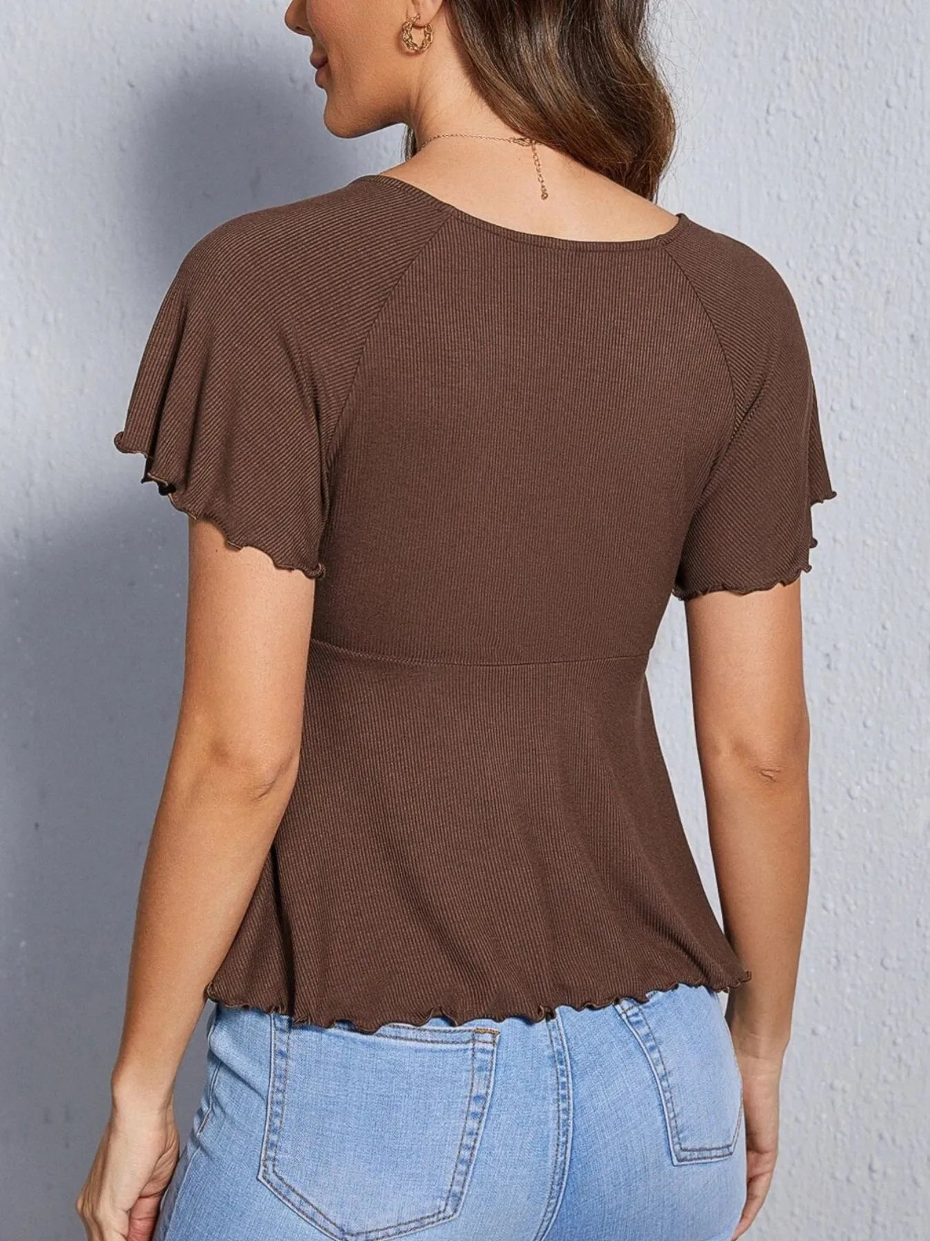 Surplice Short Sleeve T-Shirt - Tigbul's Variety Fashion Shop