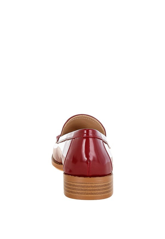 Corleone Pleather Stacked Heel Loafers - Tigbul's Variety Fashion Shop