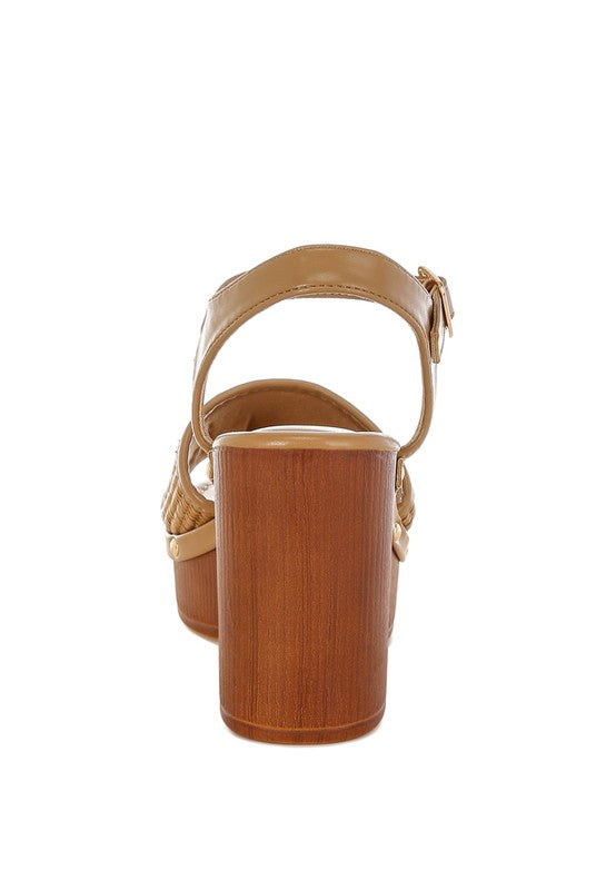 Mazaro Raffia Chunky Sandals - Tigbul's Variety Fashion Shop