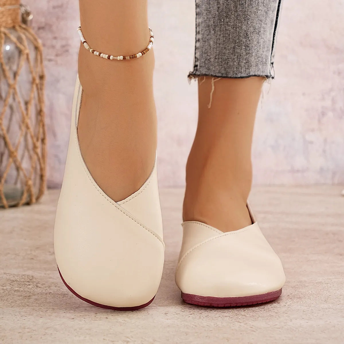 Round Toe Flats Slip-Ons - Tigbul's Variety Fashion Shop
