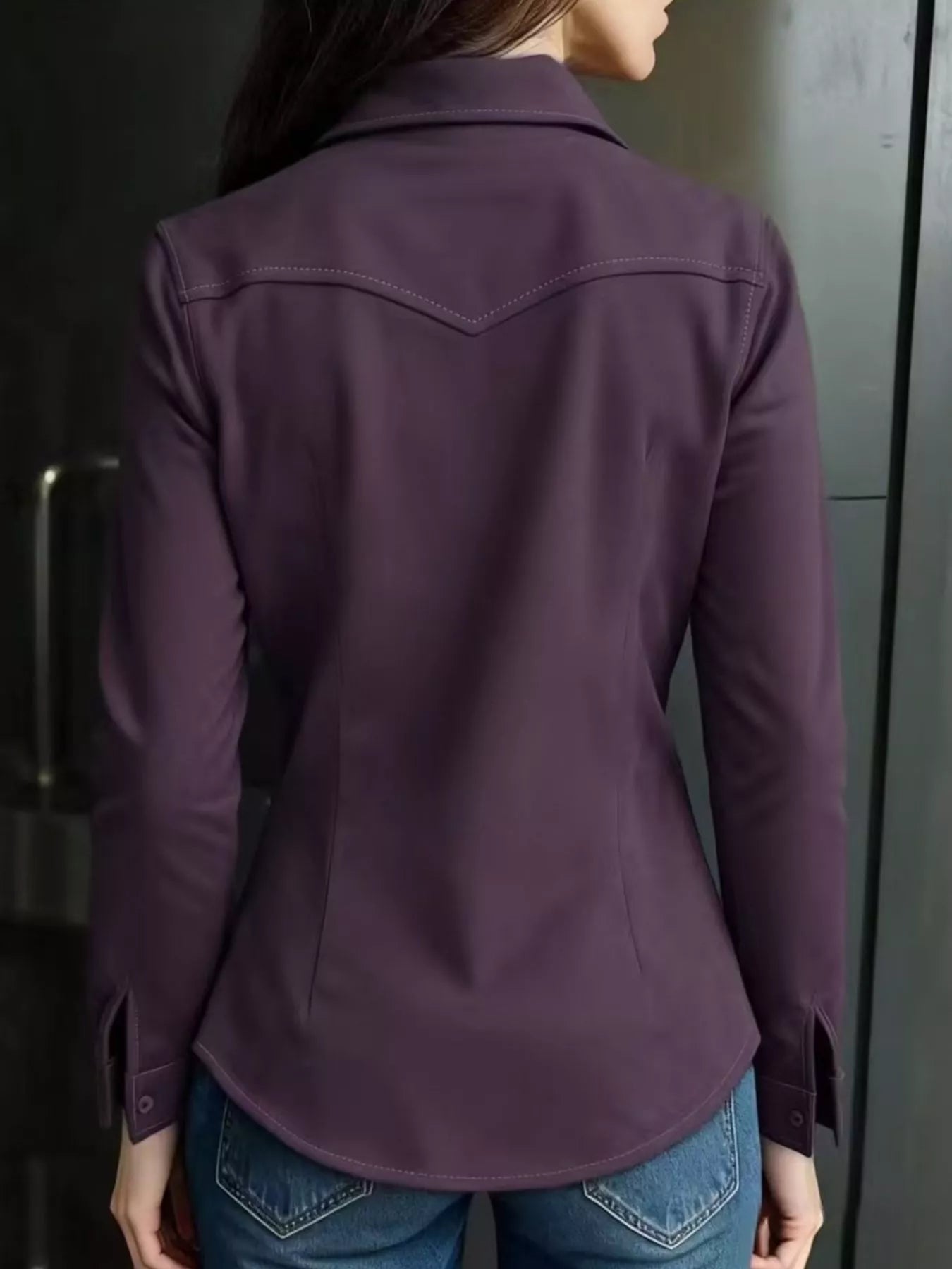 Suede Button-Down Shirt - Tigbul's Variety Fashion Shop