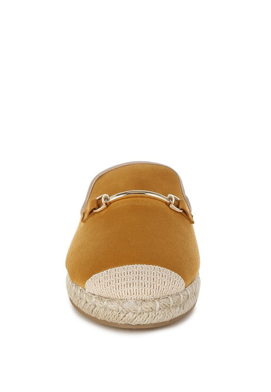 Nazaya Horsebit Detail Espadrilles Mules - Tigbul's Variety Fashion Shop