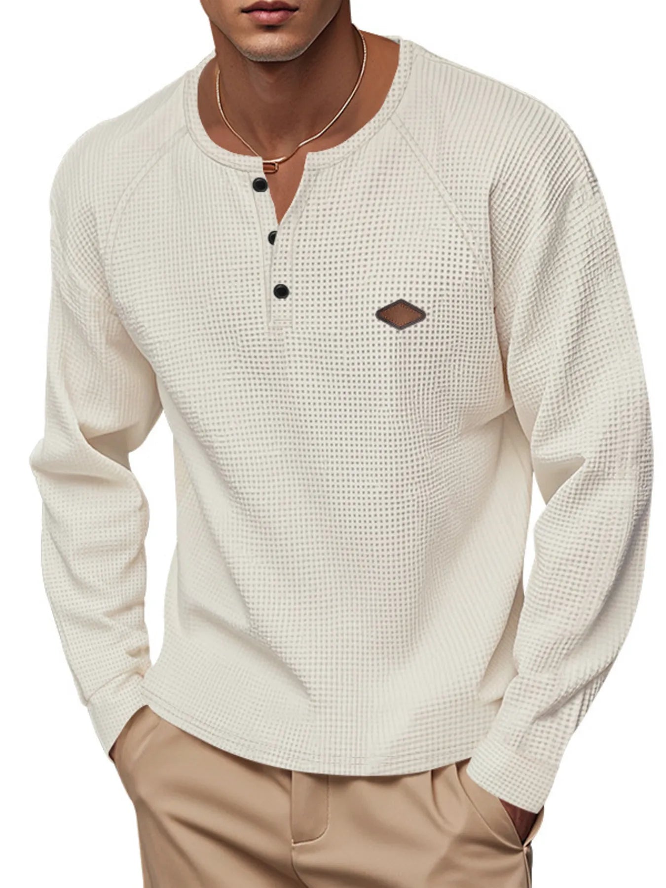 Men's Full Size Button Detail Long Sleeve T-Shirt Plus Size - Tigbul's Variety Fashion Shop