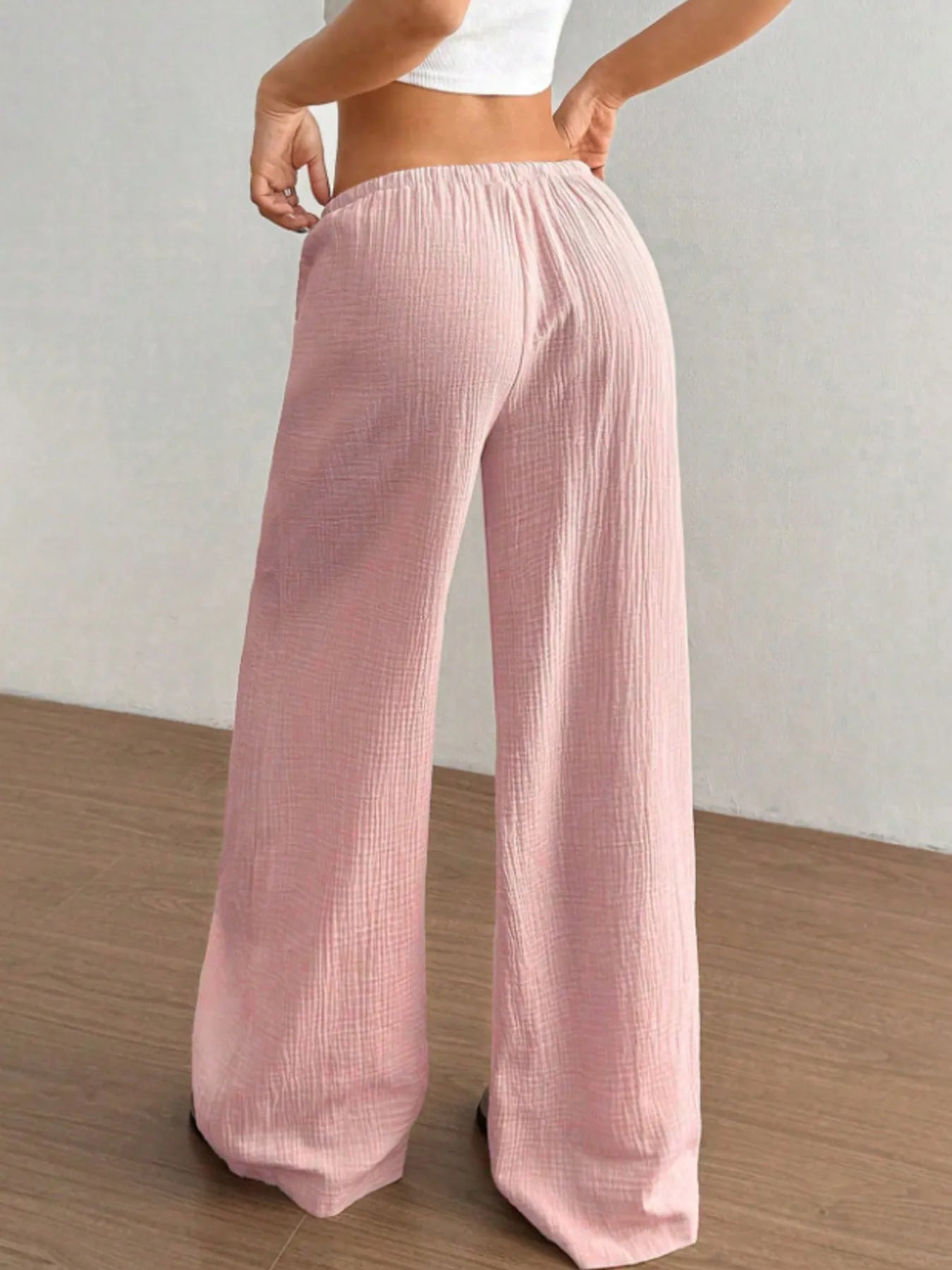Wide Leg Drawstring Casual Pants - Tigbul's Variety Fashion Shop