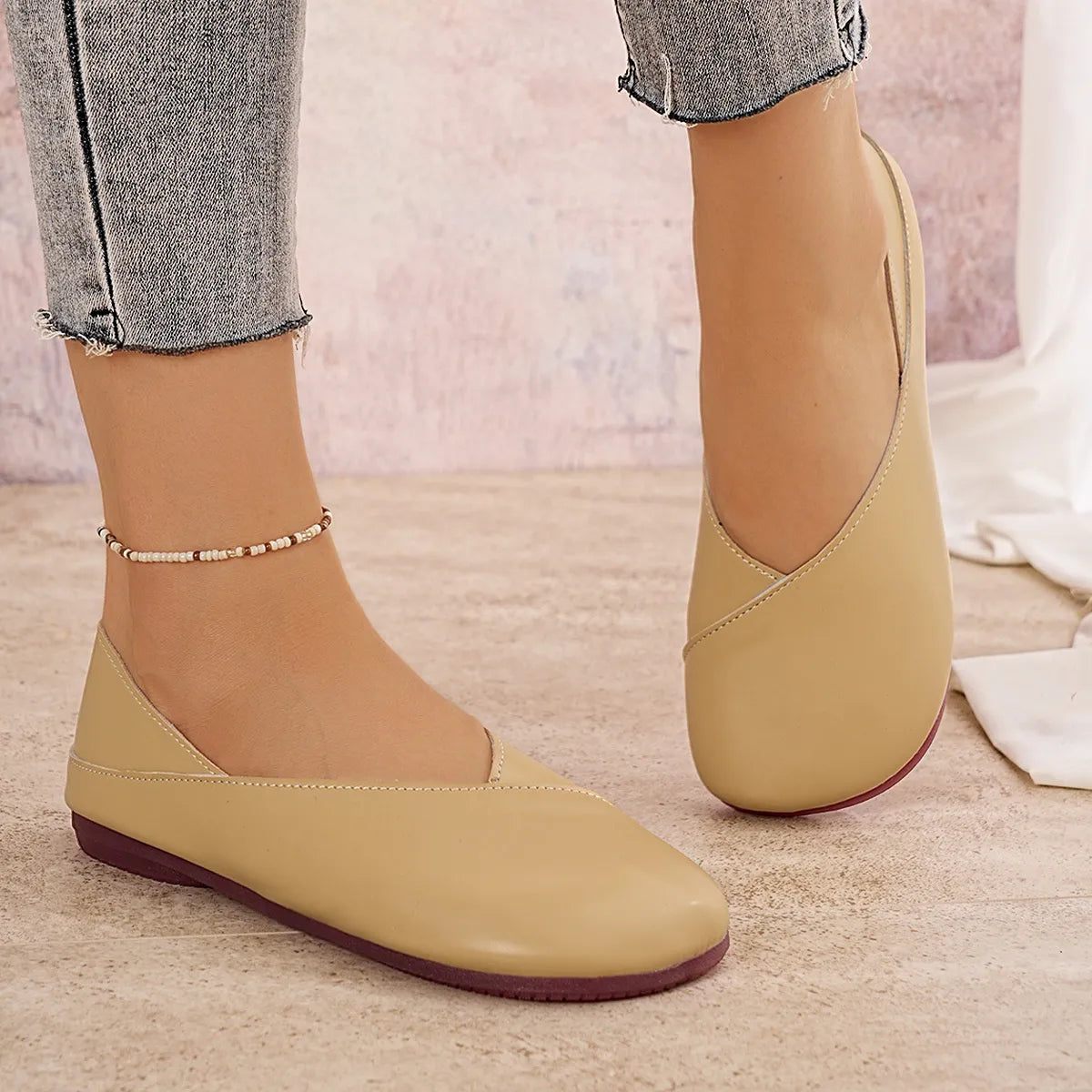 Round Toe Flats Slip-Ons - Tigbul's Variety Fashion Shop