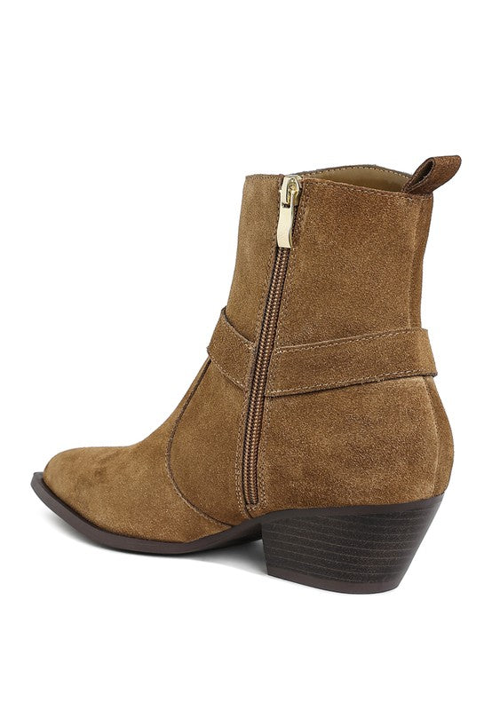 Jockey Harness Detail Ankle Boots - Tigbul's Variety Fashion Shop