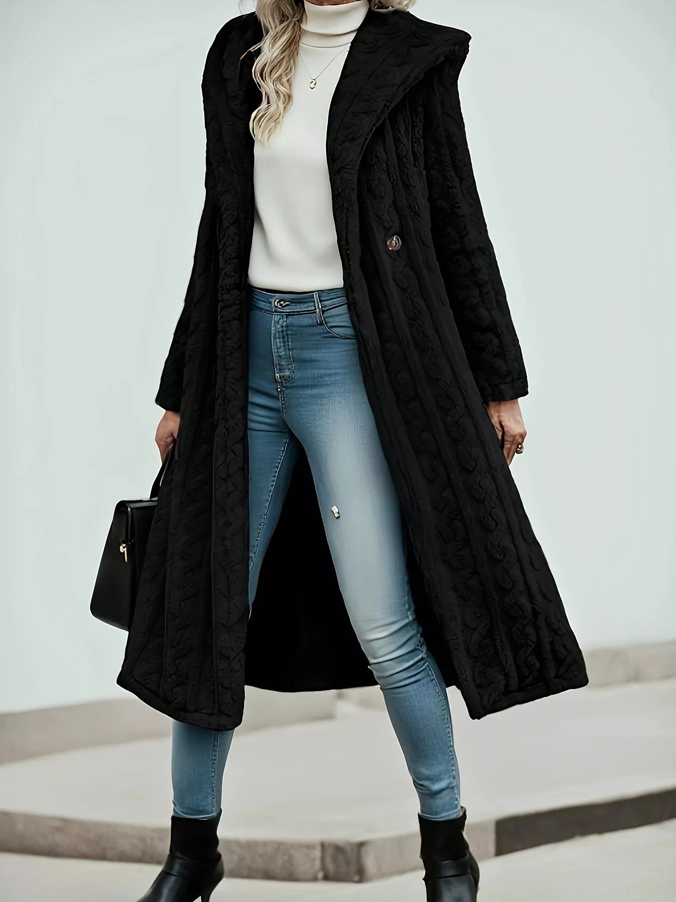 Sherpa Longline Hooded Coat - Tigbul's Variety Fashion Shop