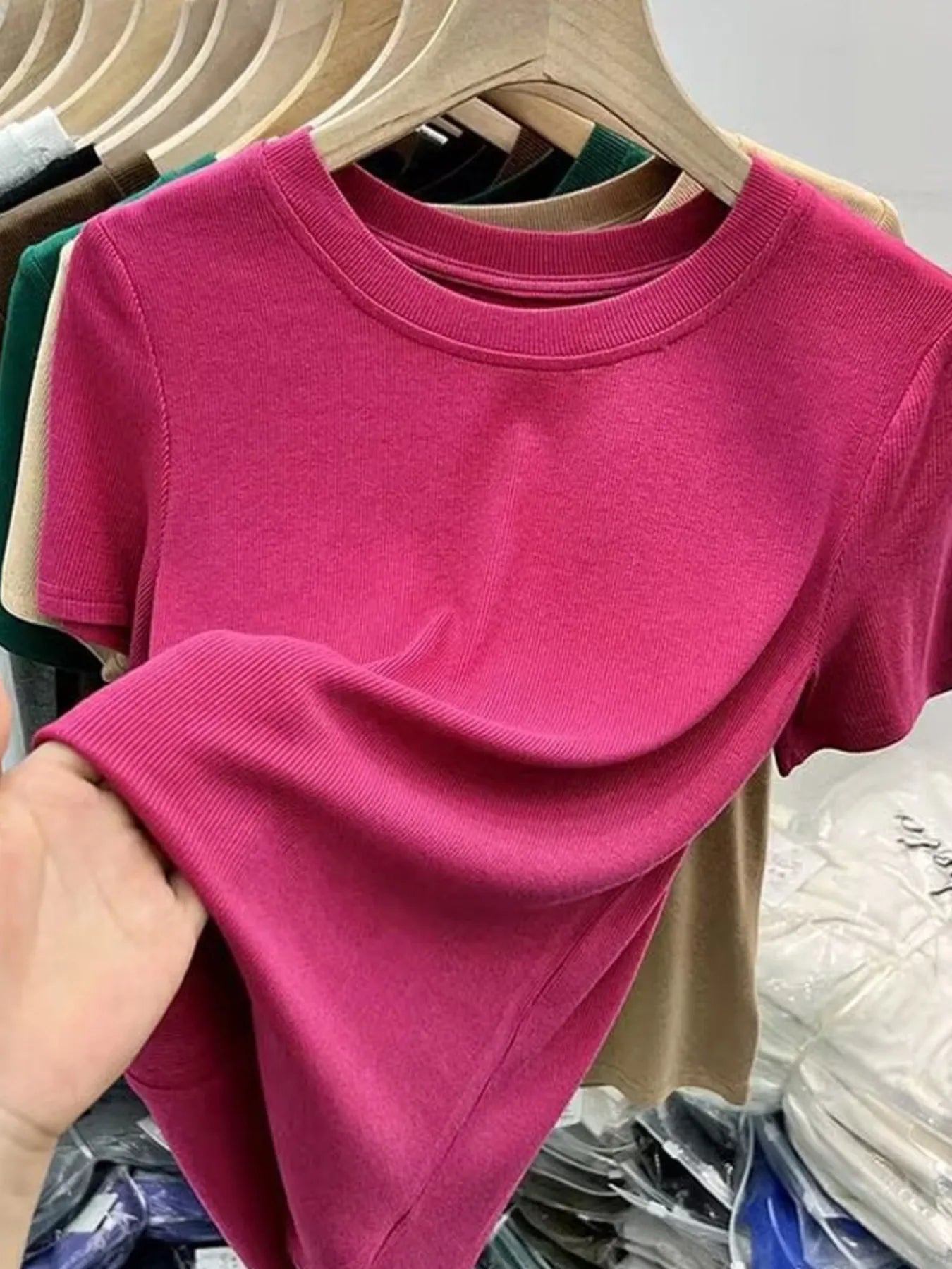 Crew Neck Short Sleeve T-Shirt - Tigbul's Variety Fashion Shop
