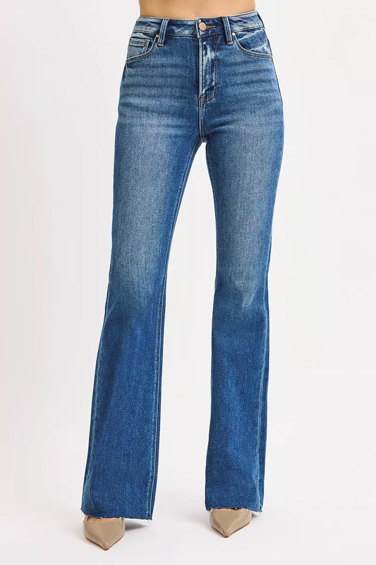 RISEN High Rise Flare Jeans - Tigbul's Variety Fashion Shop