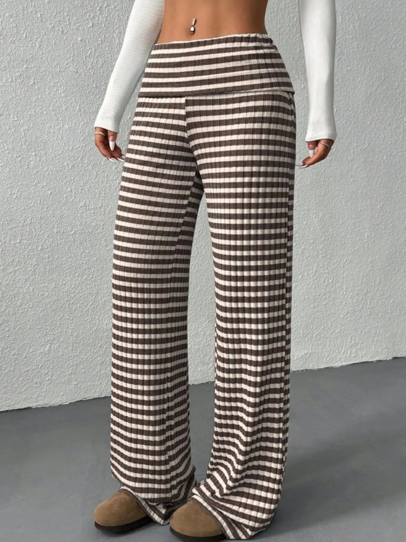 Striped Wide Leg Pants - Tigbul's Variety Fashion Shop