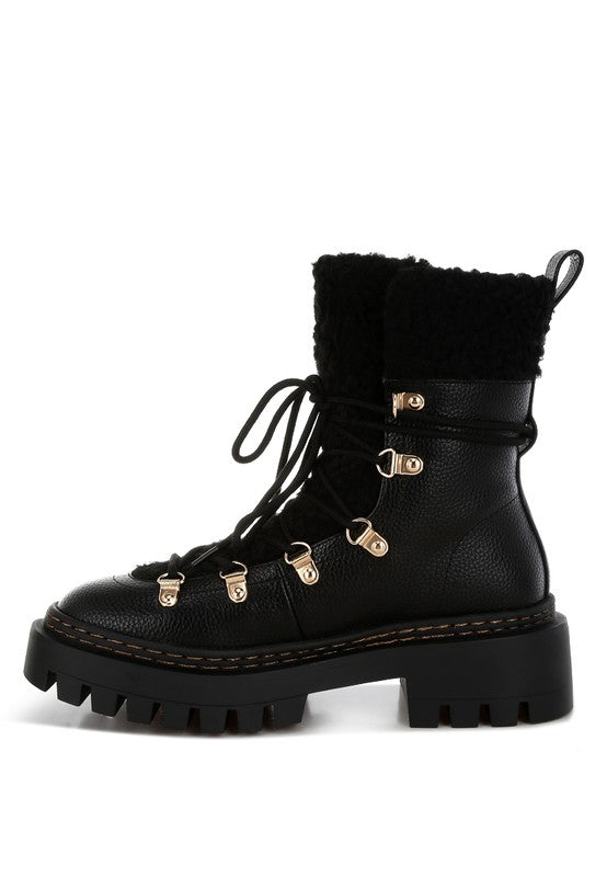 Omul Fleece & Faux Leather Boots - Tigbul's Variety Fashion Shop