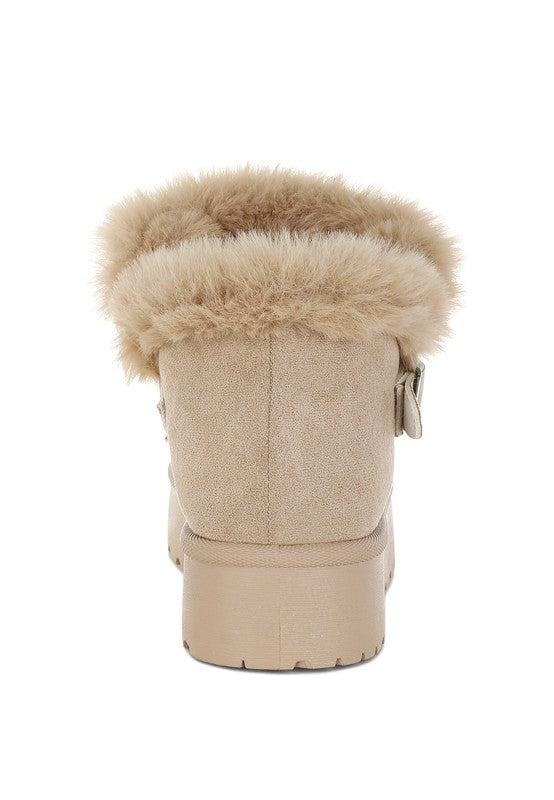 Linka Pin Buckle Detail Snow Boots - Tigbul's Variety Fashion Shop