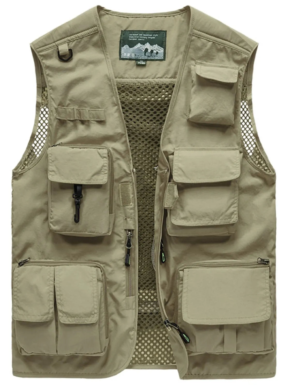Men's Size Small up to 7XL Zip Up Cargo Pocket Mesh Vest - Tigbul's Variety Fashion Shop