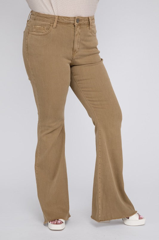 Plus Size High Rise Super Flare Jeans - Tigbul's Variety Fashion Shop