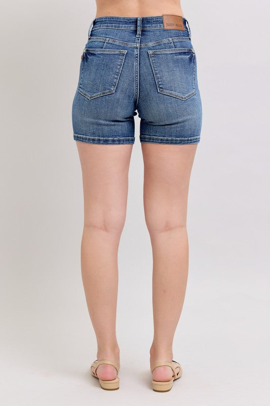 Judy Blue Full Size High Waist Denim Shorts Plus Size - Tigbul's Variety Fashion Shop