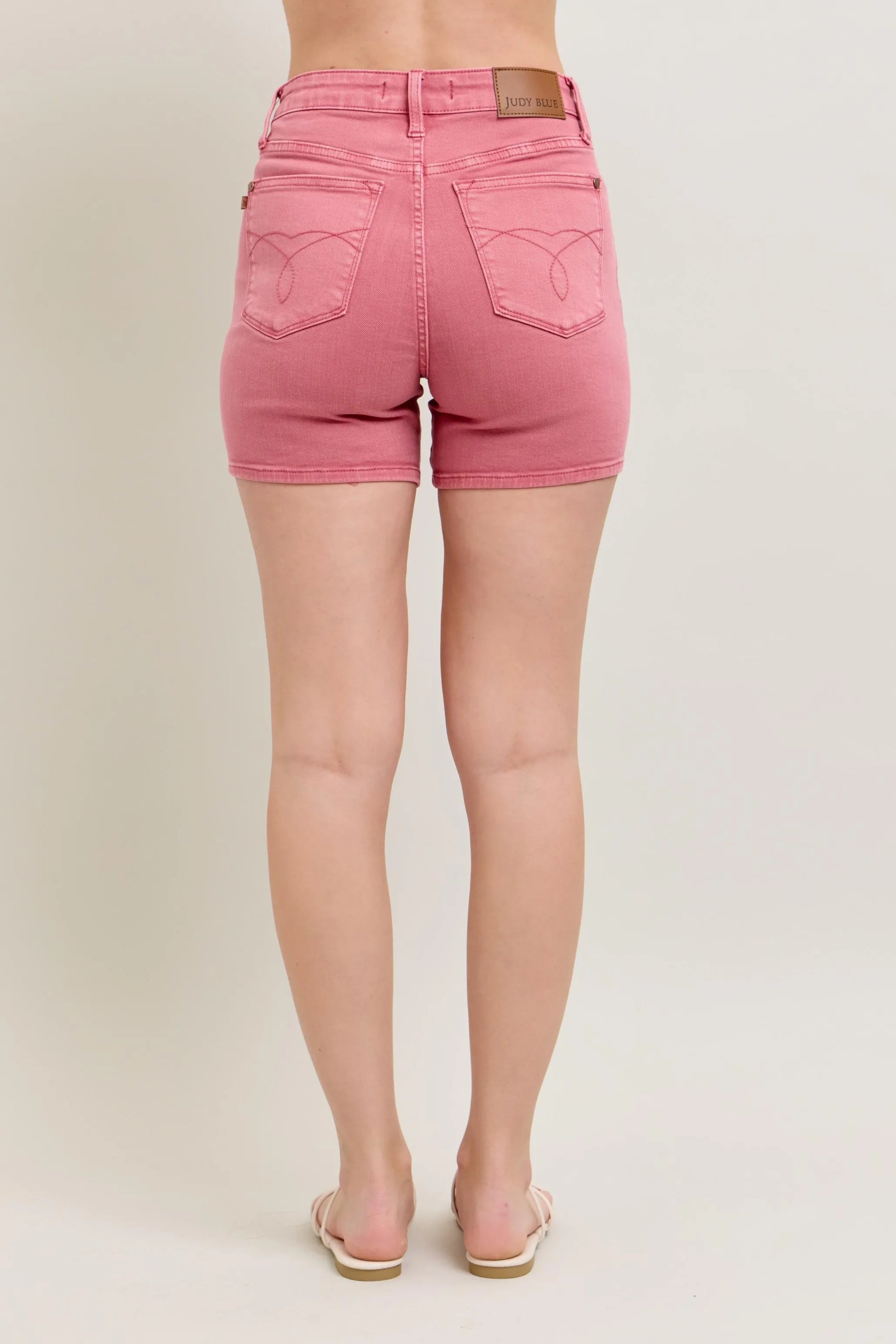 Judy Blue Pink Back Pkt Embroidery Shorts - Tigbul's Variety Fashion Shop
