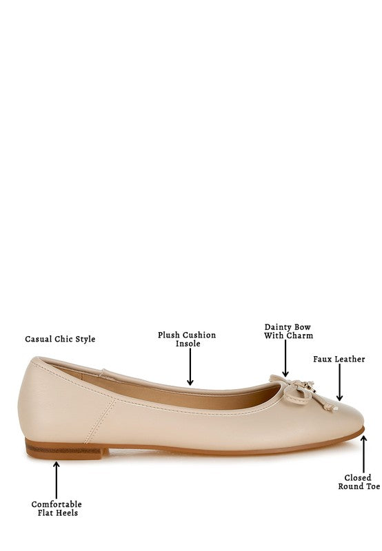 Enchanted Faux Leather Casual Ballerinas - Tigbul's Variety Fashion Shop