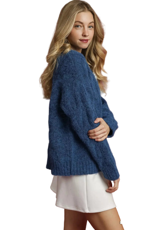 Umgee Cable Knit Cozy Sweater - Tigbul's Variety Fashion Shop
