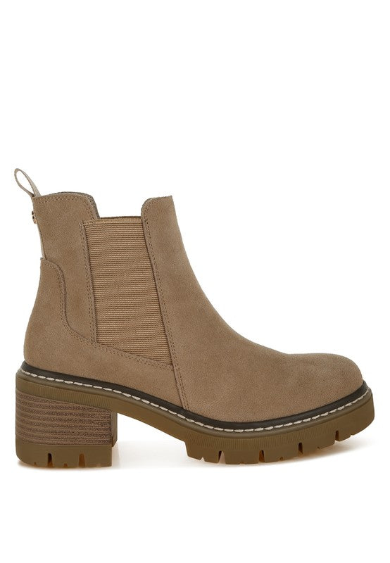Vostok Suede Chunky Chelsea Boots - Tigbul's Variety Fashion Shop