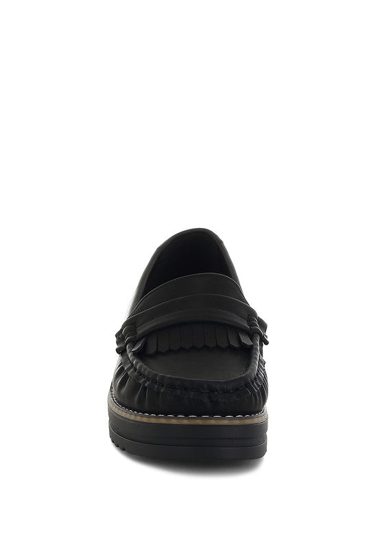 Croyda Fringed Nubuck Loafers - Tigbul's Variety Fashion Shop
