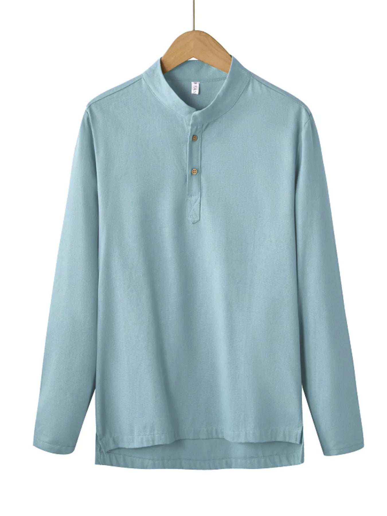 Men's Plus Size Button Detail Long Sleeve Blouse - Tigbul's Variety Fashion Shop